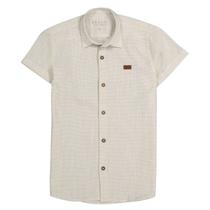 Camisa Manga Curta Infantil Menino em Linho Off White Ogochi Camisa Manga Curta Infantil Menino em Linho Off White Ogochi