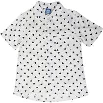 Camisa Manga Curta Infantil Triangulos Branco - Yeapp