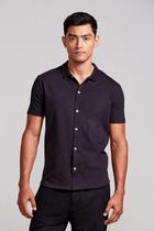 Camisa Manga Curta Malha Slim Fit - Preto Camisa Manga Curta Malha Slim Fit - Preto
