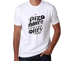 Camisa Manga Curta Masculina Com Frase Branca Tam PP