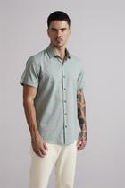 Camisa Manga Curta Slim Fit - Verde