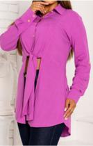 Camisa Manga Longa Amarração Feminina Revanche Camisa Manga Longa Amarração Feminina Revanche