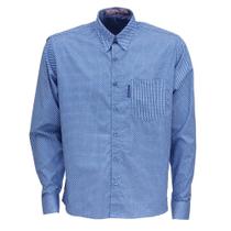 Camisa Manga Longa Azul Estampada Masculina Rodeo Western 26363