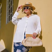 Camisa manga longa bufante plus size moda maior Camisa manga longa bufante plus size moda maior