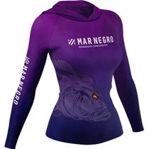 Camisa Manga Longa Com Capuz Feminina Xprotection Mar Negro Com Proteção Solar Para Pesca