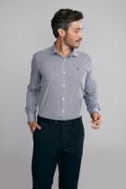 Camisa Manga Longa Comfort Fio Tinto - Azul Marinho - HIGHSTIL