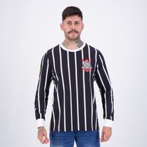 Camisa Manga Longa Corinthians Retrô Democracia Preta Camisa Manga Longa Corinthians Retrô Democracia Preta
