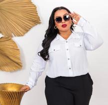 Camisa manga longa em viscose PLUS size