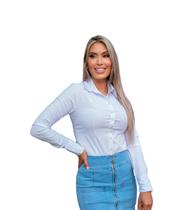 Camisa manga longa feminina moda plus size linda sku:cfmp10