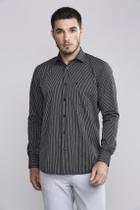 Camisa Manga Longa Fio Tinto Classic Fit - Preto