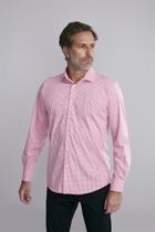 Camisa Manga Longa Fio Tinto Slim Fit - Rosa