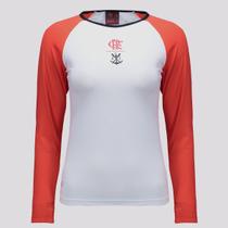 Camisa Manga Longa Flamengo Plaga Feminina Branca