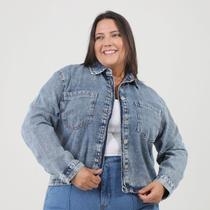 Camisa Manga Longa Ink Cropped Marmorizada Jeans