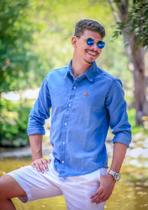 Camisa manga longa jeans clara