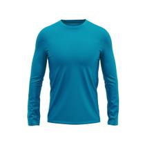 Camisa Manga Longa Masculina Proteção Uv 50+ Térmica Dry Fit Azul Turquesa