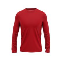 Camisa Manga Longa Masculina Proteção Uv 50+ Térmica Dry Fit Vermelho