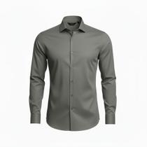 Camisa Manga Longa Masculina Social Slim Fit Confortável Estilo Casual - Volgue