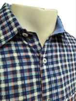 Camisa manga longa masculina xadrez fácil de passar modelagem regular 3183 com bolso Camisa manga longa masculina xadrez fácil de passar modelagem regular 3183 com bolso