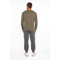 Camisa manga longa masculino basic + verde M