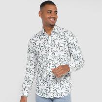 Camisa Manga Longa Milano Tricoline Estampada Masculina Camisa Manga Longa Milano Tricoline Estampada Masculina