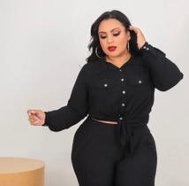 Camisa manga longa Mirela em viscose PLUS size disponível nos tamanhos G1,G2 e G3 cores variadas