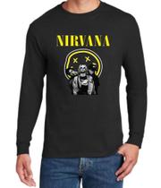 Camisa Manga Longa Nirvana Grupo Banda Camisa Unissex - DTF Camisa Manga Longa Nirvana Grupo Banda Camisa Unissex - DTF