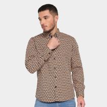 Camisa Manga Longa Pacific Blue Estampada Masculina