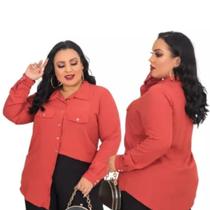 Camisa Manga Longa Plus Size Feminina Outono Inverno Viscose - Modas Bl