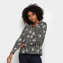 Camisa Manga Longa Road Mel Estampada Amarração Feminina Camisa Manga Longa Road Mel Estampada Amarração Feminina