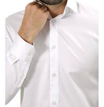 Camisa manga longa slim fit basica branca