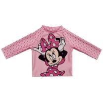 Camisa Manga Longa UV Minnie Rosa 12-18m Basic+