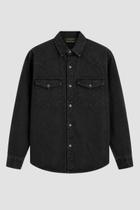 Camisa Masc Sarja BLS Lapela Preto Camisa Masc Sarja BLS Lapela Preto