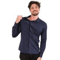 Camisa Masc. Slim Fit Elastic Tech Comfort Sibra ML4422S