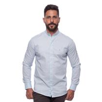 Camisa Masculina Acetinada Gola Padre Manga Longa Elastano
