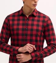 Camisa Masculina Algodão Xadrez Manga Longa Casual Slim Fit Confortável - Fix Modas Camisa Masculina Algodão Xadrez Manga Longa Casual Slim Fit Confortável - Fix Modas