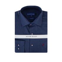 Camisa Masculina Alver Klein ML Fio 60 Azul Marinho - 22930