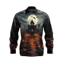 Camisa Masculina Amarela De Manga Longa Com Botões Para Festa De Halloween, Moda Outono Inverno, Top