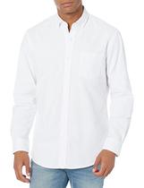 Camisa masculina Amazon Essentials, modelagem regular, branca Oxford, XXL