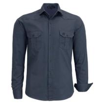Camisa Masculina Amil Estilo Militar Manga Longa Slim 100% Algodão 1747