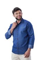 Camisa Masculina Amil Jeans Manga Longa Sem Bolso Elegante 1810 Camisa Masculina Amil Jeans Manga Longa Sem Bolso Elegante 1810