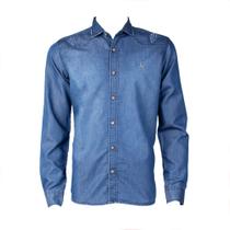 Camisa Masculina Amil Manga Longa Jeans Marinho