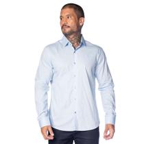 Camisa Masculina Amil Slim Detalhe Fechamento Azul Claro Camisa Masculina Amil Slim Detalhe Fechamento Azul Claro