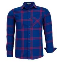 Camisa Masculina Amil Xadrez Com Bolso Flanelada 100% Algodão 1832