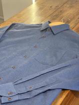 Camisa masculina azul flanelada luiz eugenio Camisa masculina azul flanelada luiz eugenio