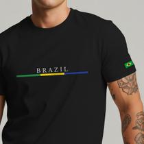 Camisa Masculina Básica Estampa Brasil Brazil Casual Streetwear