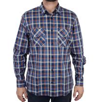 Camisa Masculina Beagle ML Comfort Xadrez Azul Antilo - 0562083