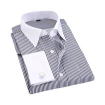 Camisa Masculina Branca de Manga Comprida com Punho Francês - Tamanhos M ao 6XL
