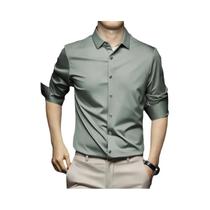 Camisa Masculina Branca de Manga Comprida - Sem Ferro, Anti-rugas (S-5XL)