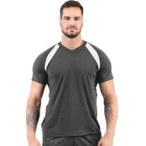 Camisa Masculina Camiseta Slim Básica Dry Bicolor Treino