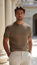 Camisa masculina camiseta Social Tricô Modal